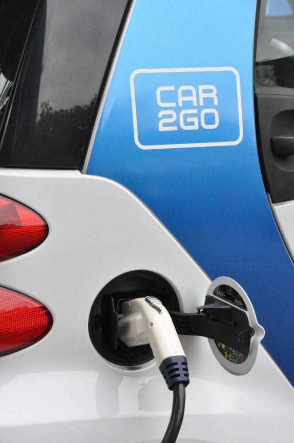 'Combustível' de carro elétrico, em Vancouver, no Canadá